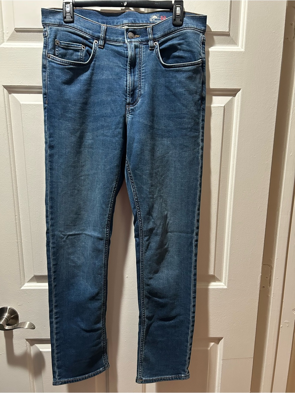 Faherty Stretch Terry 5-Pocket Pant Men's Straight Jeans Blue Waist 32